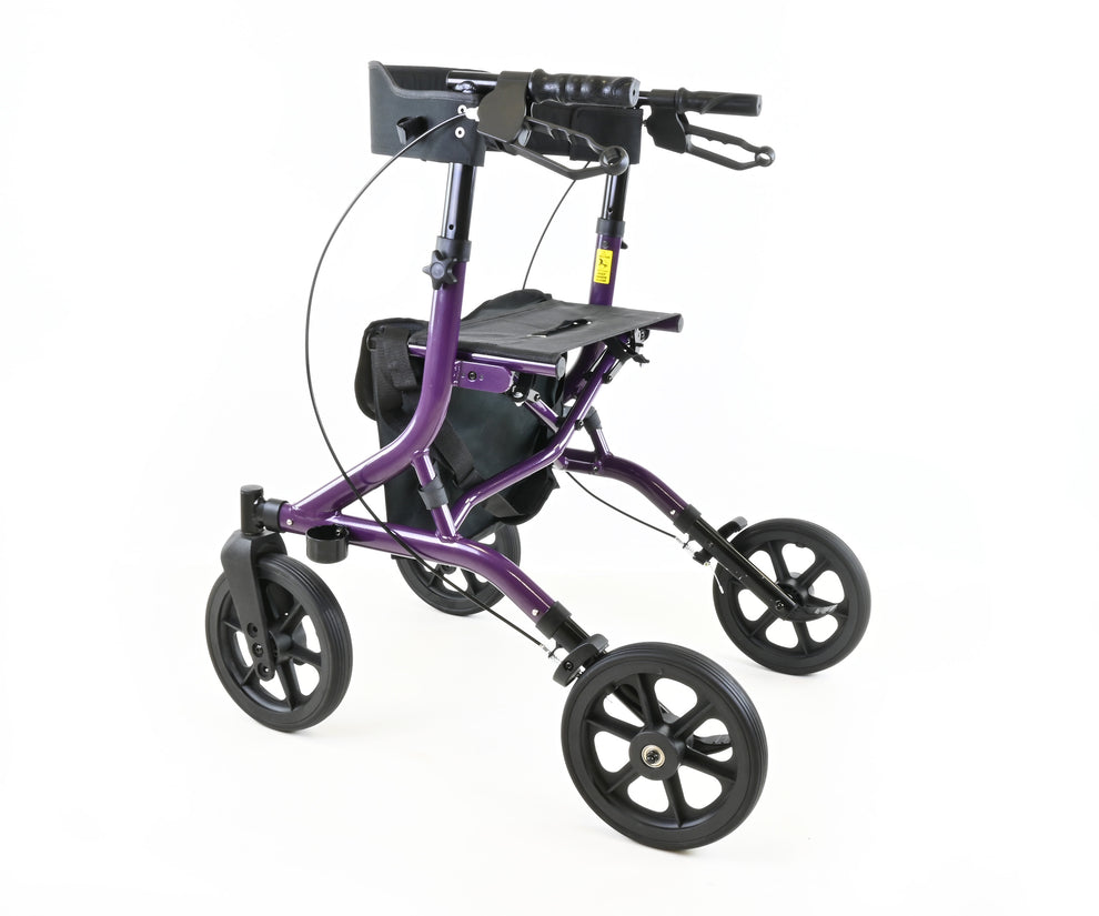 Zoom Plus X-Country All-Terrain Rollator with Seat, 9.8” Wheels & Lightweight Frame – Medium or Large