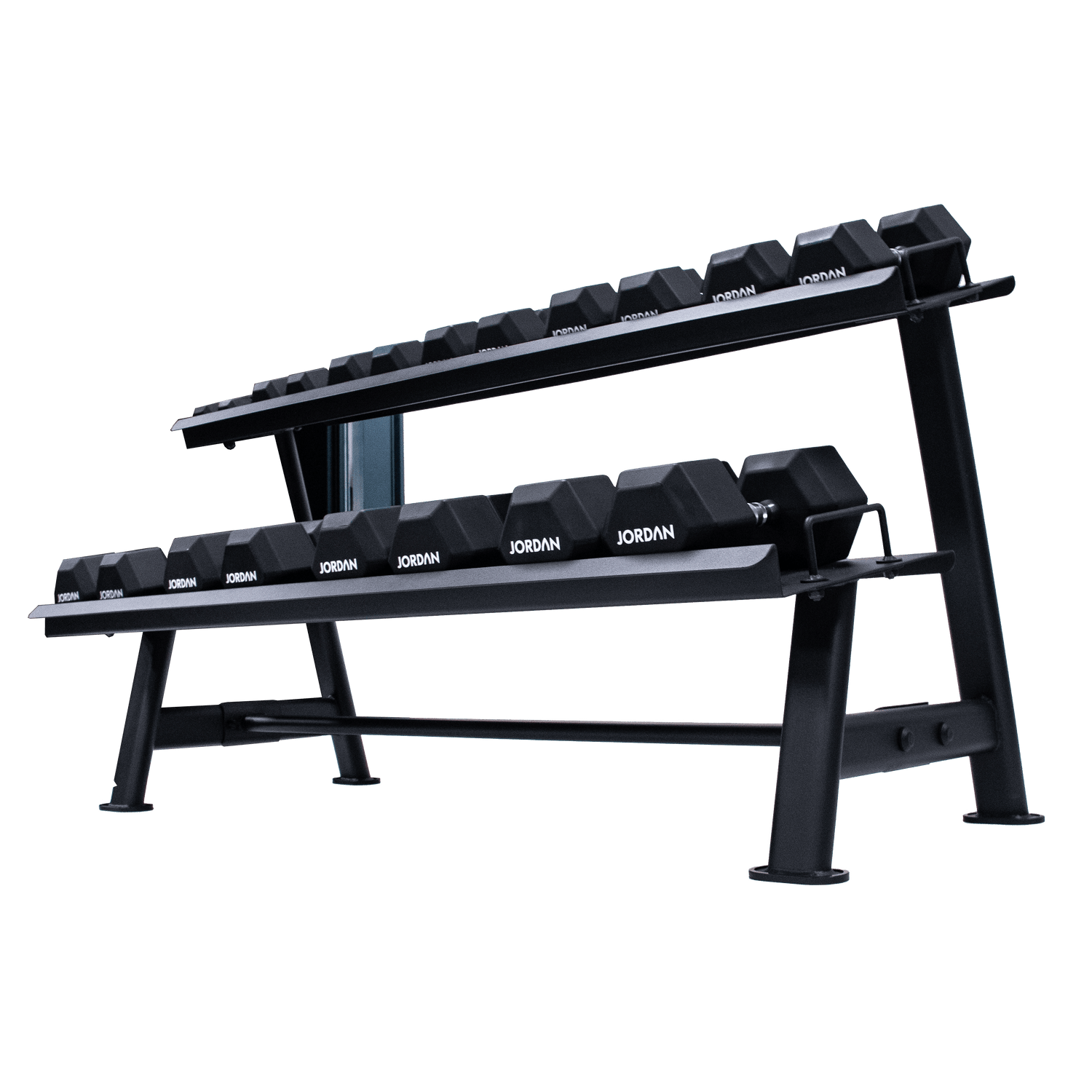  JORDAN 10 Pair, 2 Tier Hex Dumbbell Rack with Trays - Welzo