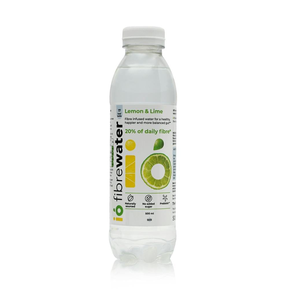 io fibrewater Lemon & Lime 500 ml - prebiotic fibre water still, io fibrewater