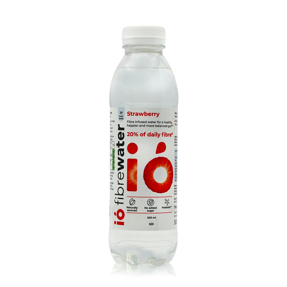 io fibrewater Strawberry 500 ml - prebiotic fibre water still, io fibrewater