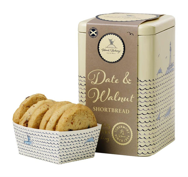 Date and Walnut Shortbread Tin 215g, Island Bakery