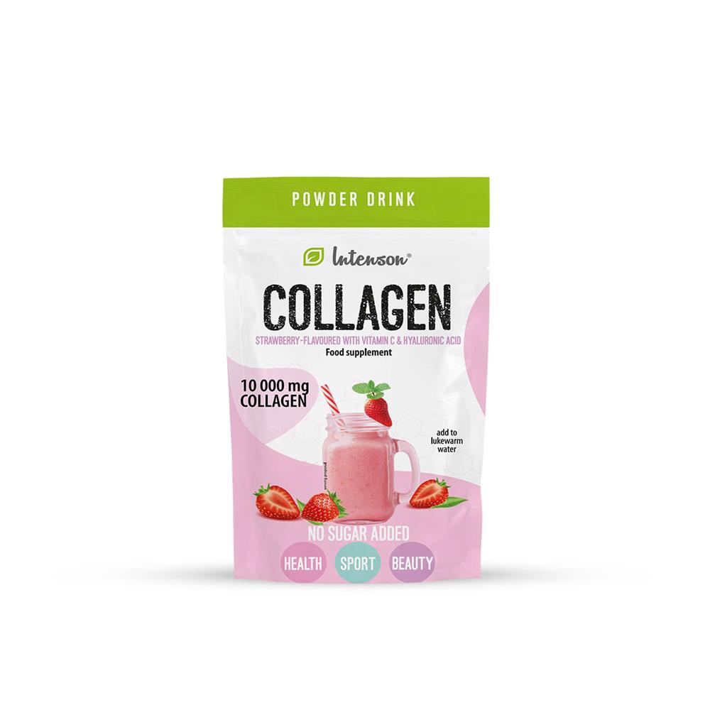 Strawberry-Flavour Collagen Sachet Vitamin C and Hyaluronic Acid, INTENSON