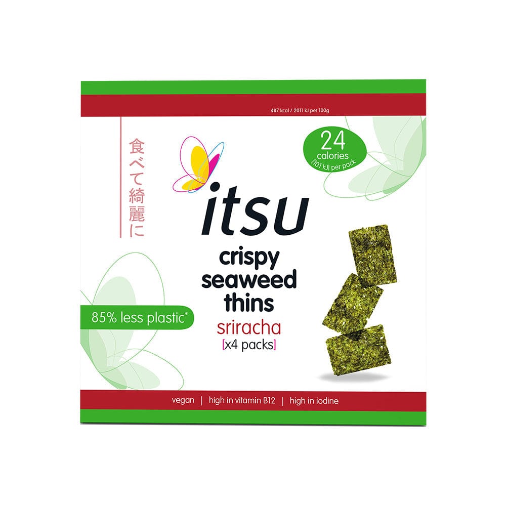 Siracha Crispy Seaweed Thins Multipack 4x5g NEW TRAYLESS, Itsu