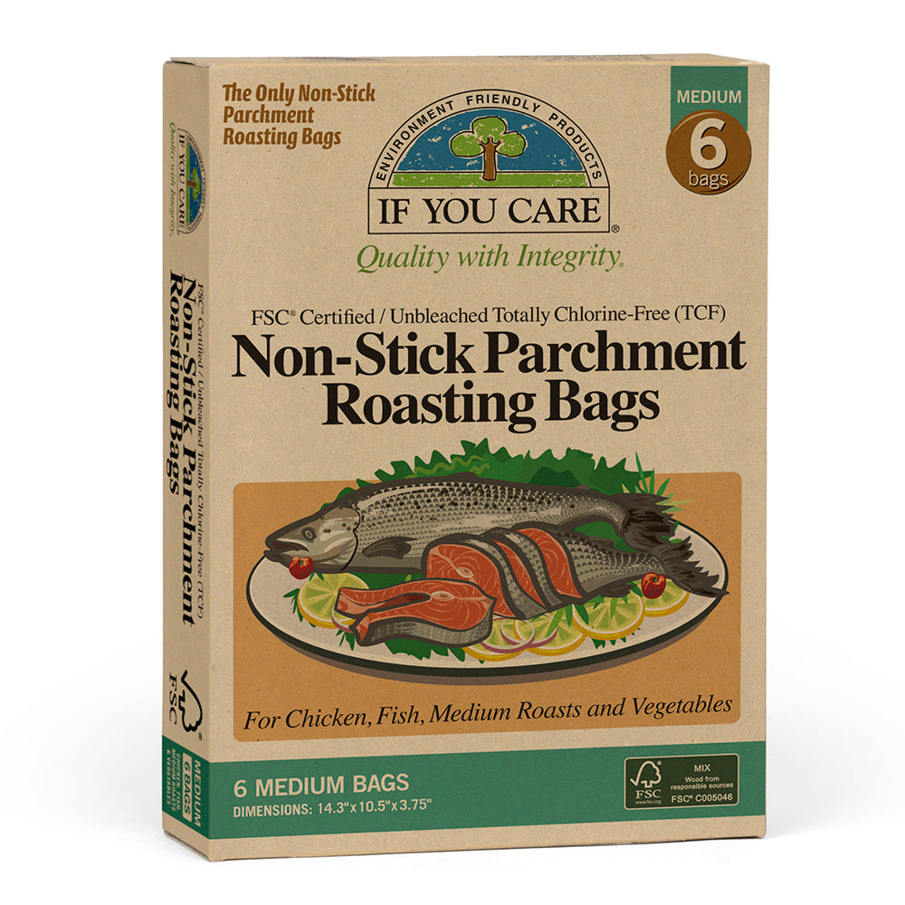 6 x FSC Certified Compostable Unbleached Medium Roasting Bags, If You Care