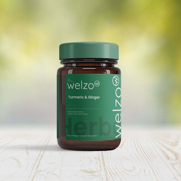 Welzo Turmeric & Ginger - 120 Orange Flavour Gummies