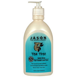 Tea Tree Liquid Satin Soap W/Pump 473ml, Jason Bodycare