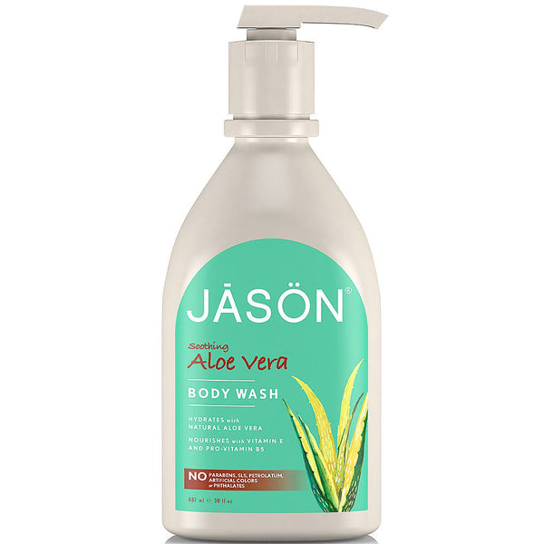 Aloe Vera Satin Body Wash with Pump 887ml, Jason Bodycare