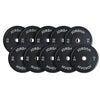 JORDAN 150kg HG Black Rubber Bumper Plate Set - 2x5kg, 2x10kg, 2x15kg, 2x20kg, 2x25kg - Welzo