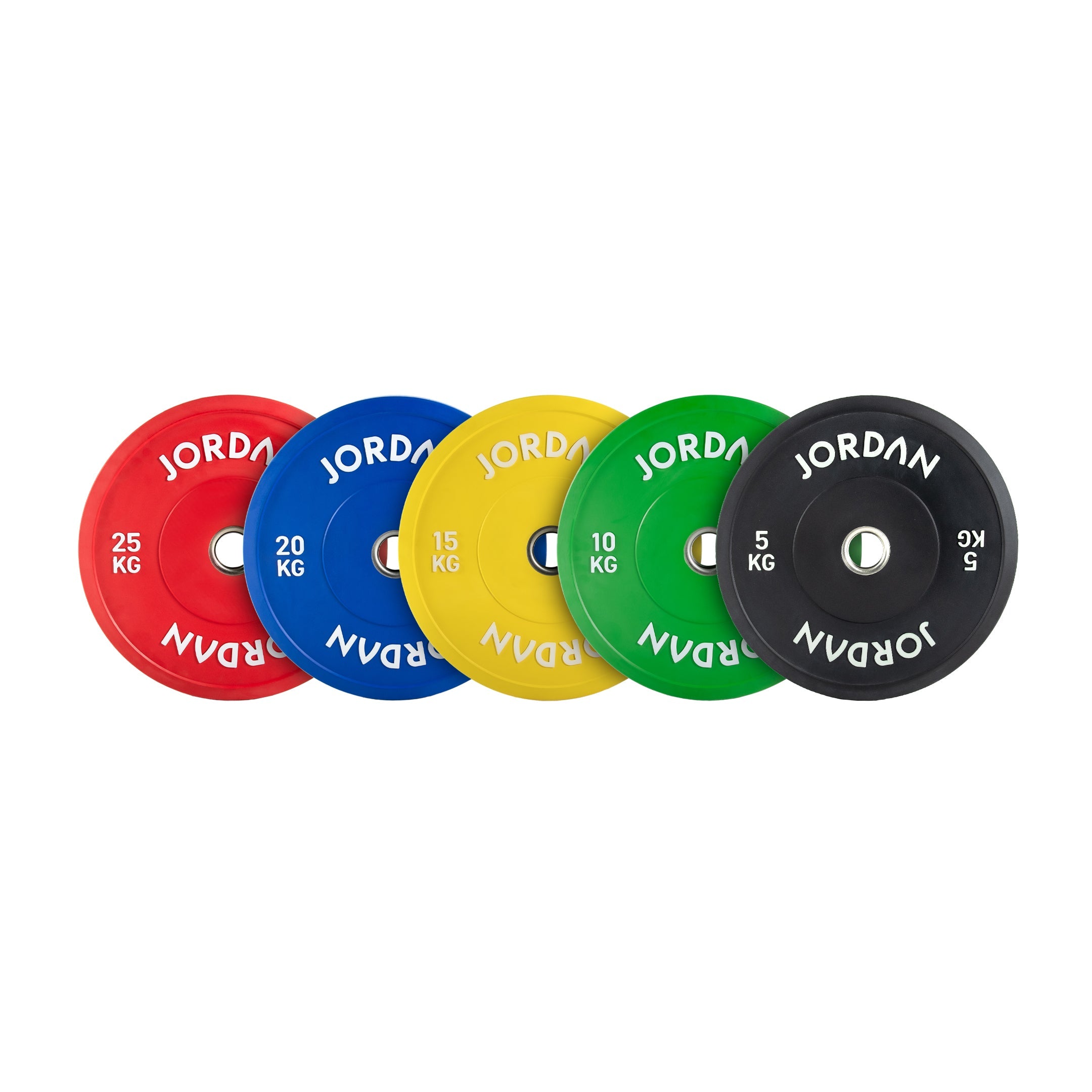 JORDAN 5kg Coloured Rubber Bumper Plate - Black - Welzo