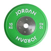 JORDAN 10kg Coloured Rubber Calibrated Competition Plate - Green - Welzo