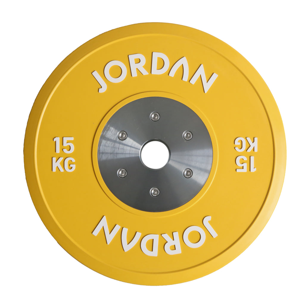 Jordan de 140 kg en color calibrado Conjunto de placa de competencia de goma - 2x10 kg, 2x15 kg, 2x20 kg, 2x25 kg