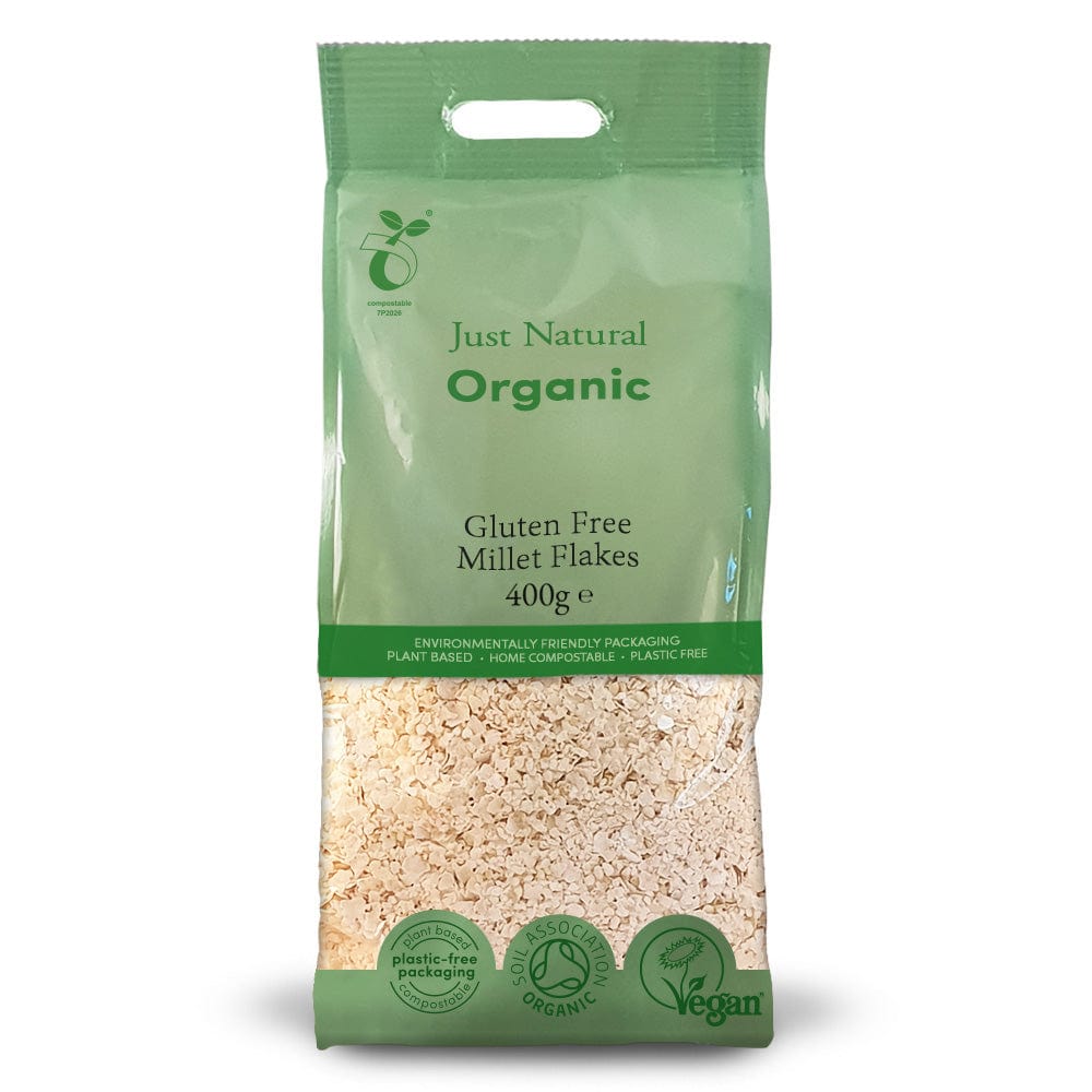 Organic Gluten Free Millet Flakes 400g, Just Gluten Free