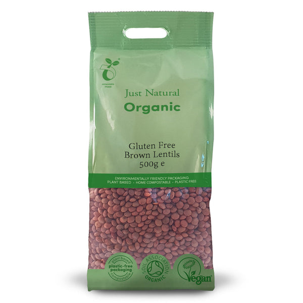 Organic Gluten Free Brown Lentils 500g, Just Gluten Free