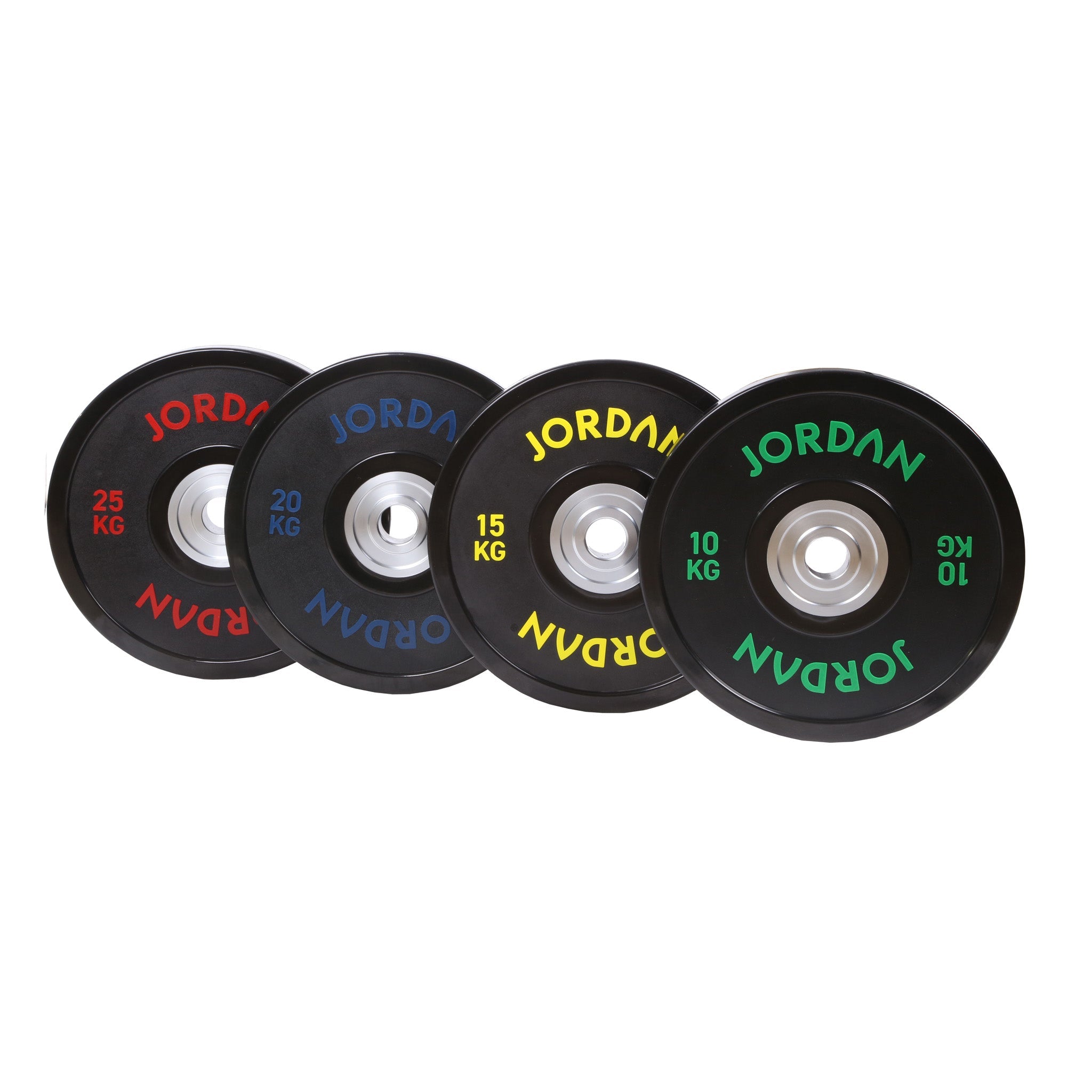 JORDAN 15kg Urethane Competition Plate - Black with Yellow text - Welzo