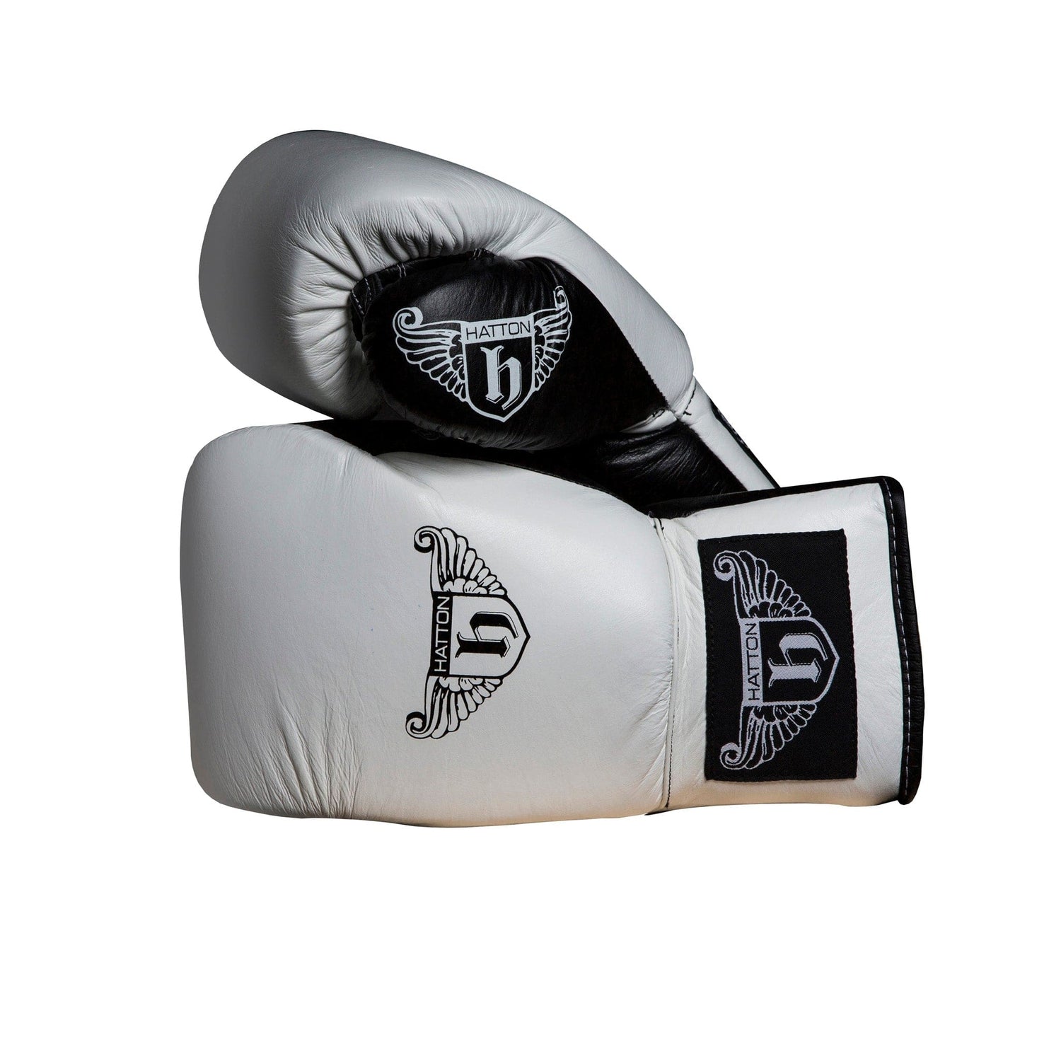 Hatton Pro Sparring Leather Lace Up Glove (pair) White 8oz - Welzo