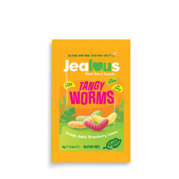 Tangy Worms Plant Based Sweets 40g, Jealous Sweets