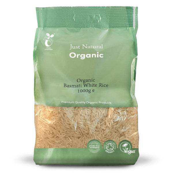 Organic Basmati White Rice 1000g, Just Natural Organic