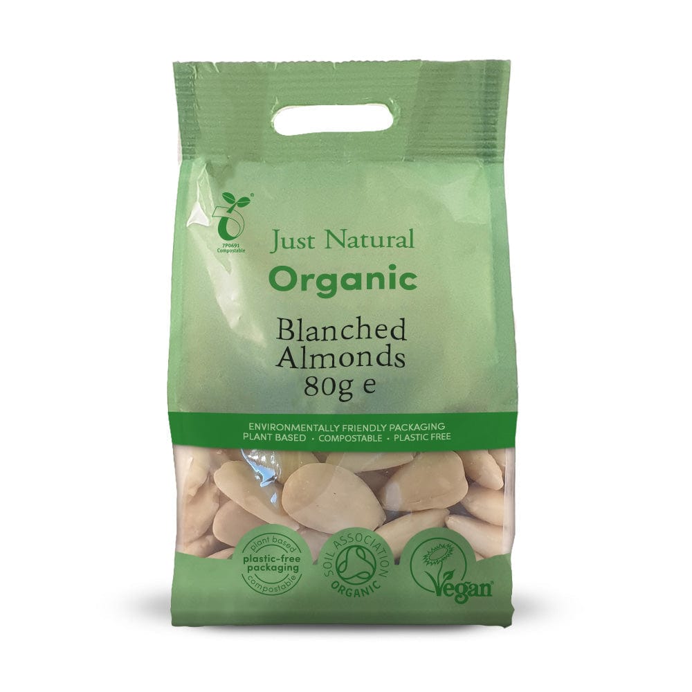 Organic Almonds Blanched 80g, Just Natural Organic