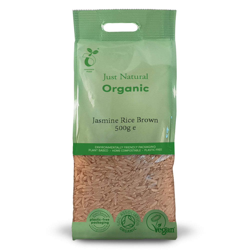 Organic Jasmine Rice Brown 500g, Just Natural Organic