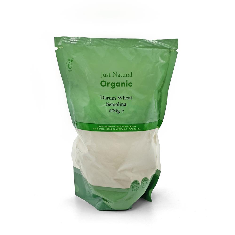 Organic Durum Wheat Semolina 500g, Just Natural Organic