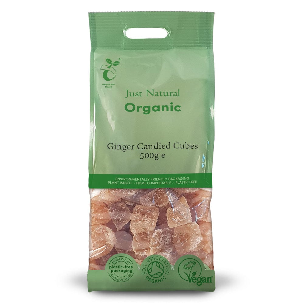 Organic Ginger Candied Cubes 500g, Just Natural Organic