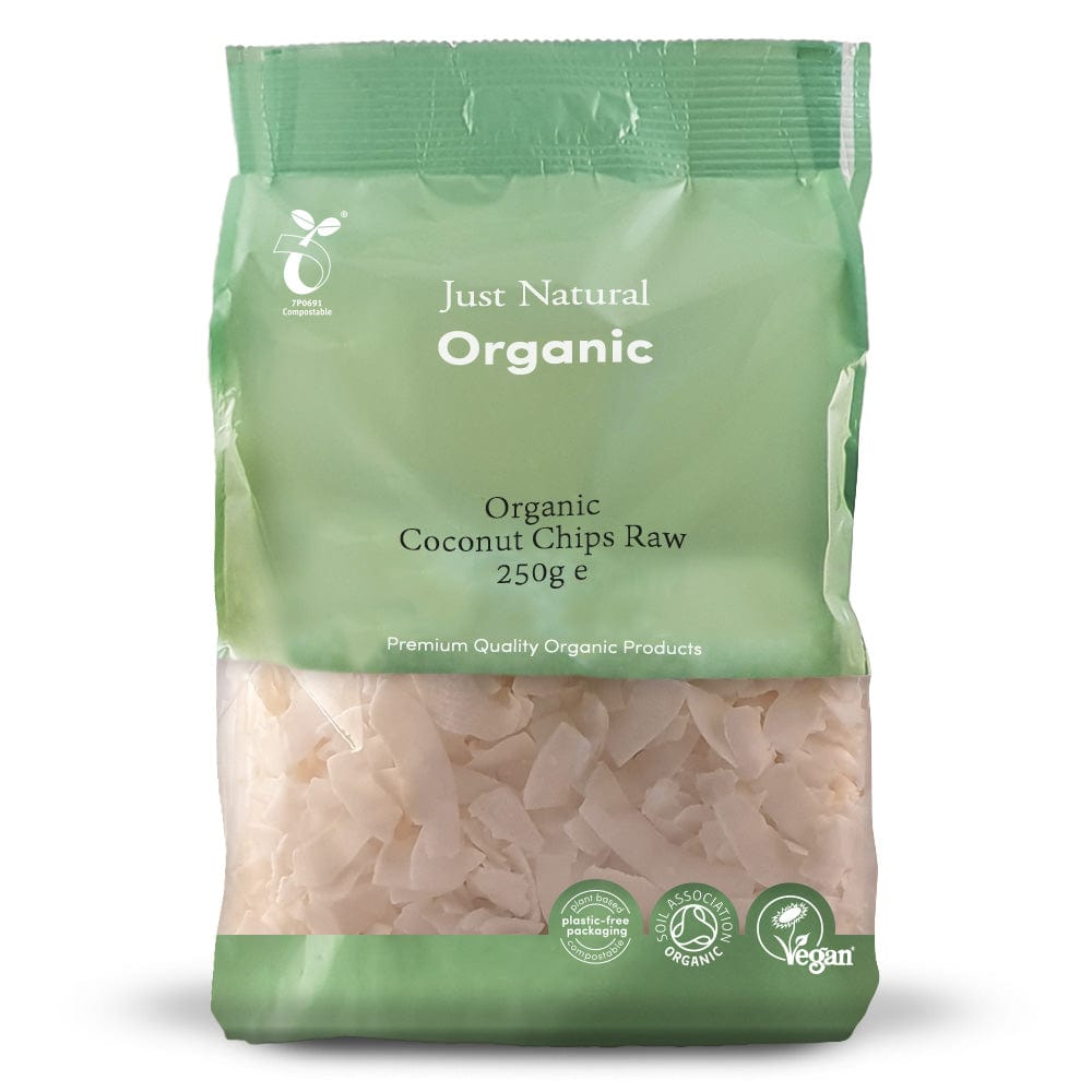 Organic Coconut Chips Raw 250g, Just Natural Organic