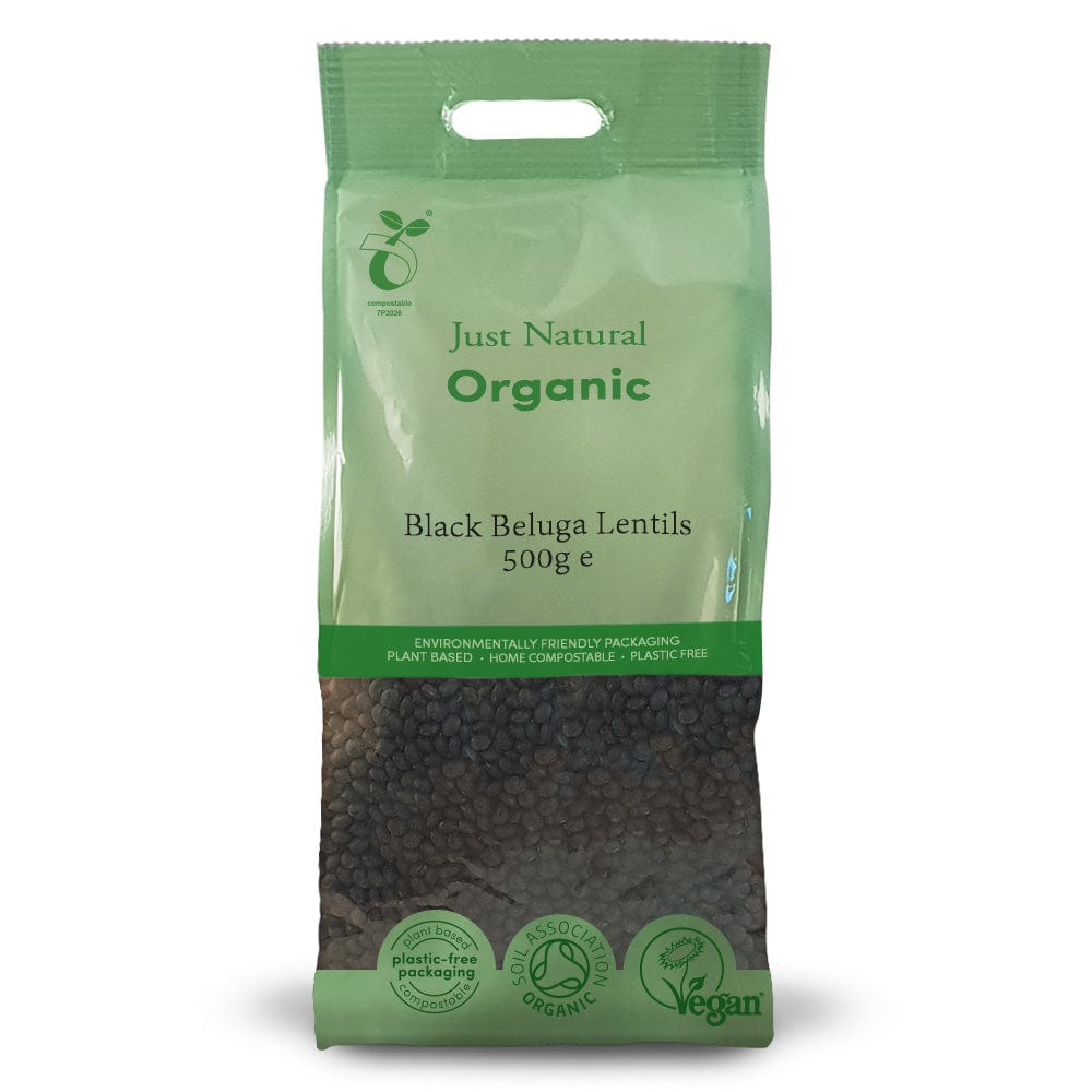 Organic Black Beluga Lentils 500g, Just Natural Organic