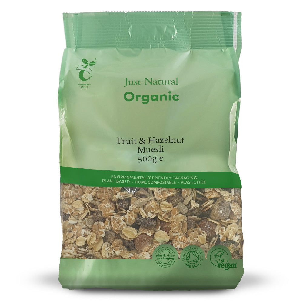 Organic Fruit & Hazelnut Muesli 500g, Just Natural Organic