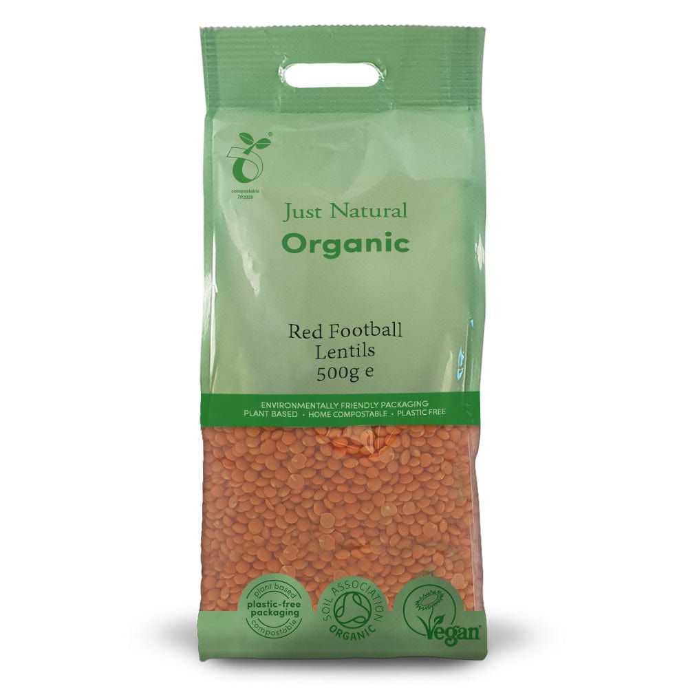 Organic Red Football Lentils 500g, Just Natural Organic