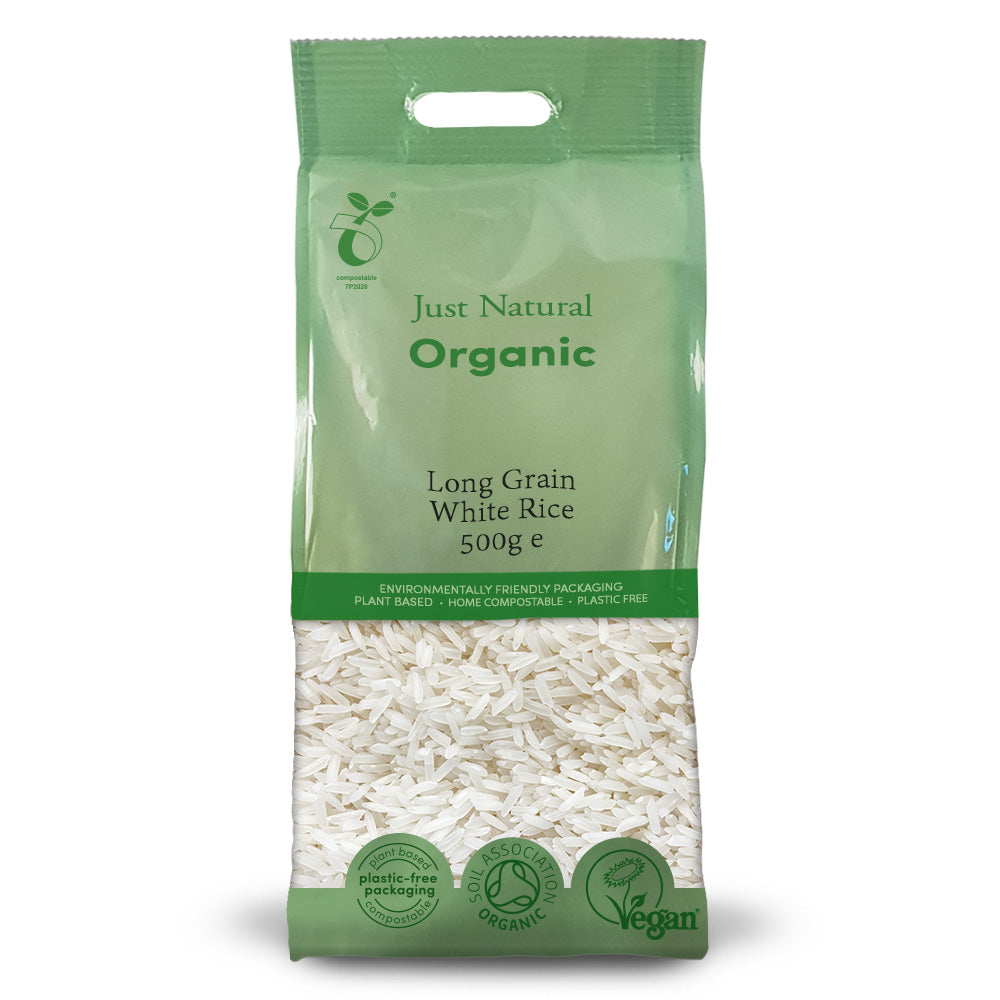 Organic Long Grain White Rice 500g, Just Natural Organic