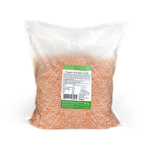 Organic Red Split Lentils 5kg, Just Natural Organic