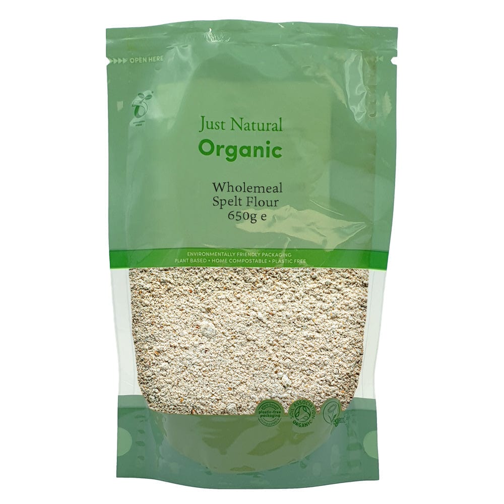 Organic Wholemeal Spelt Flour 650g, Just Natural Organic