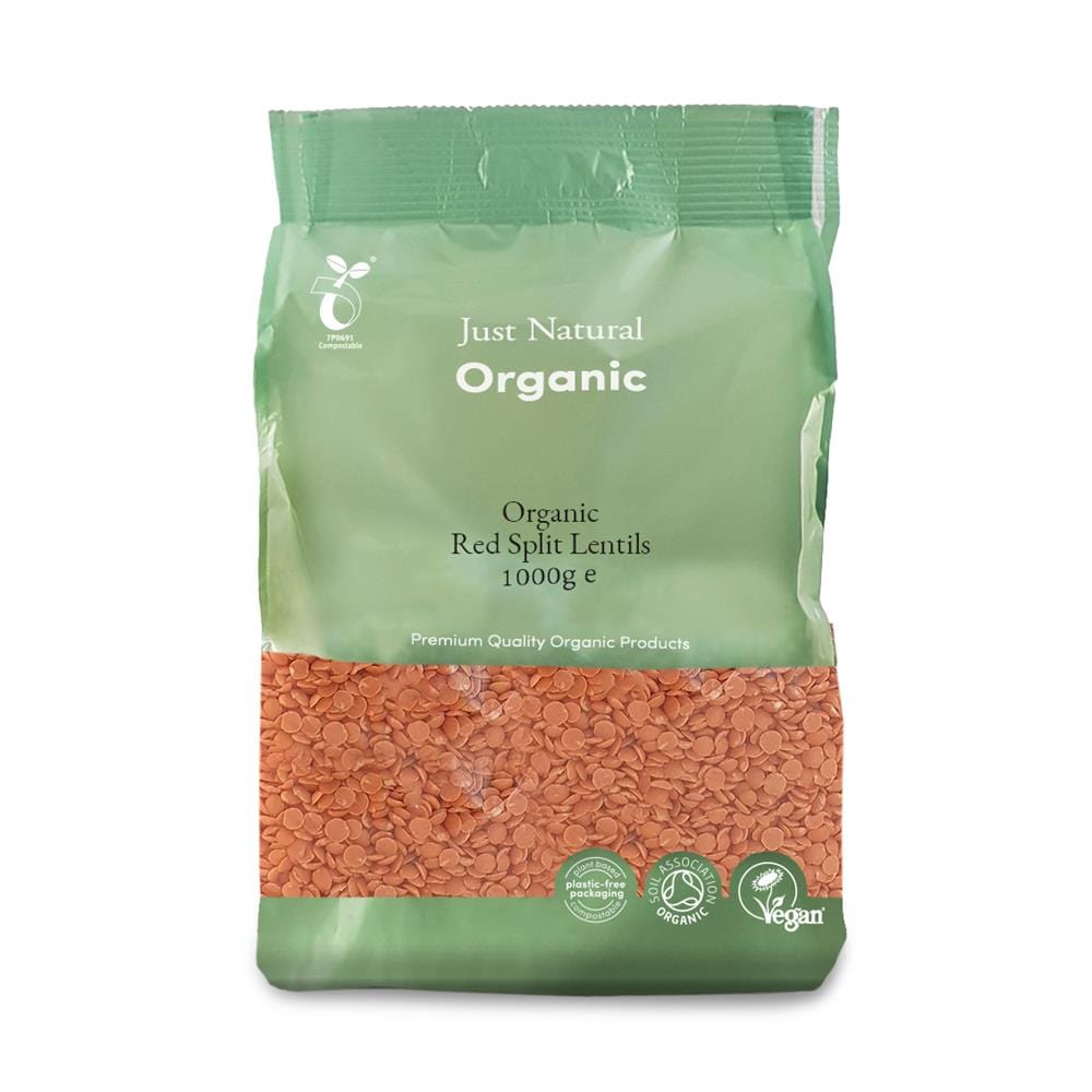 Organic Red Split Lentils 1kg, Just Natural Organic