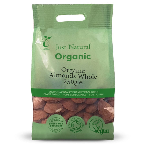 Organic Almonds Whole 250g, Just Natural Organic