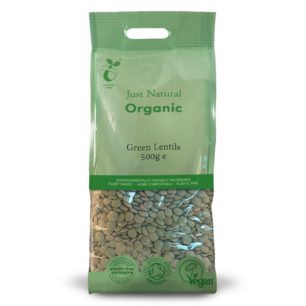 Organic Green Lentils 500g, Just Natural Organic