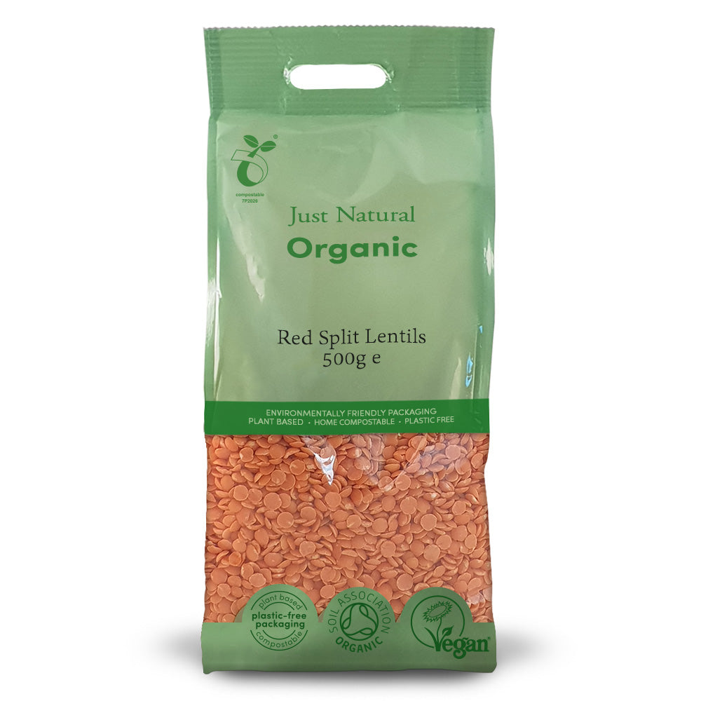 Organic Red Split Lentils 500g, Just Natural Organic