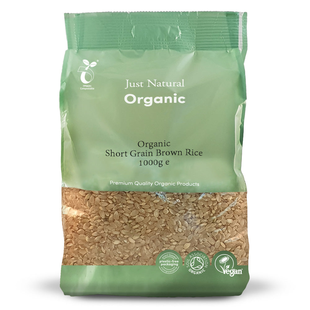 Organic Short Grain Brown Rice 1000g, Just Natural Organic