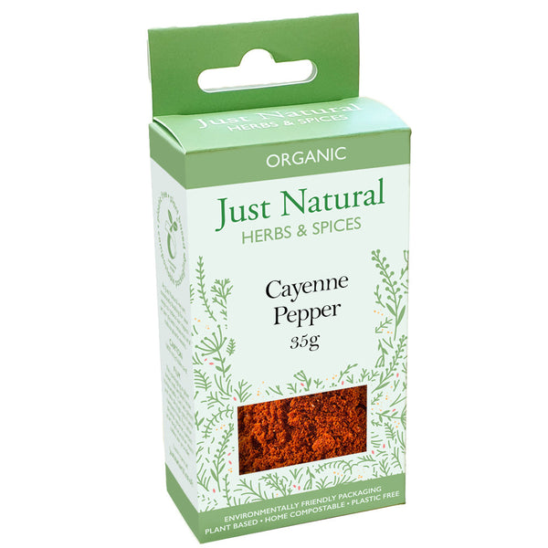 Organic Cayenne Pepper (Box) 35g, Just Natural Herbs