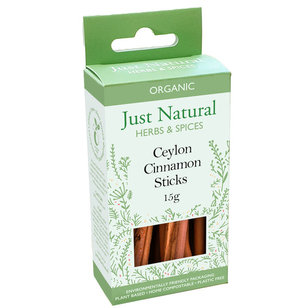 Organic Ceylon Cinnamon Sticks (Box) 15g, Just Natural Herbs