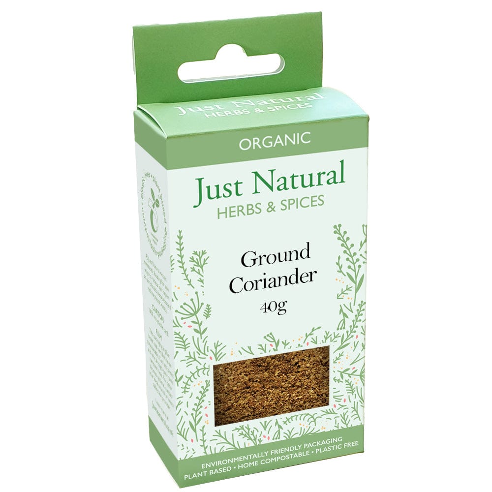 Organic Ground Coriander (Box) 40g, Just Natural Herbs