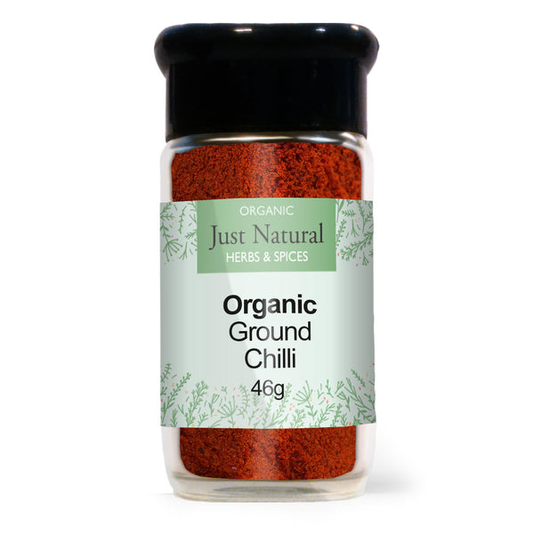 Organic Chilli Powder (Glass Jar) 55g, Just Natural Herbs