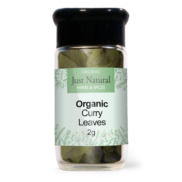 Organic Curry Leaves (Glass Jar) 3g, Just Natural Herbs