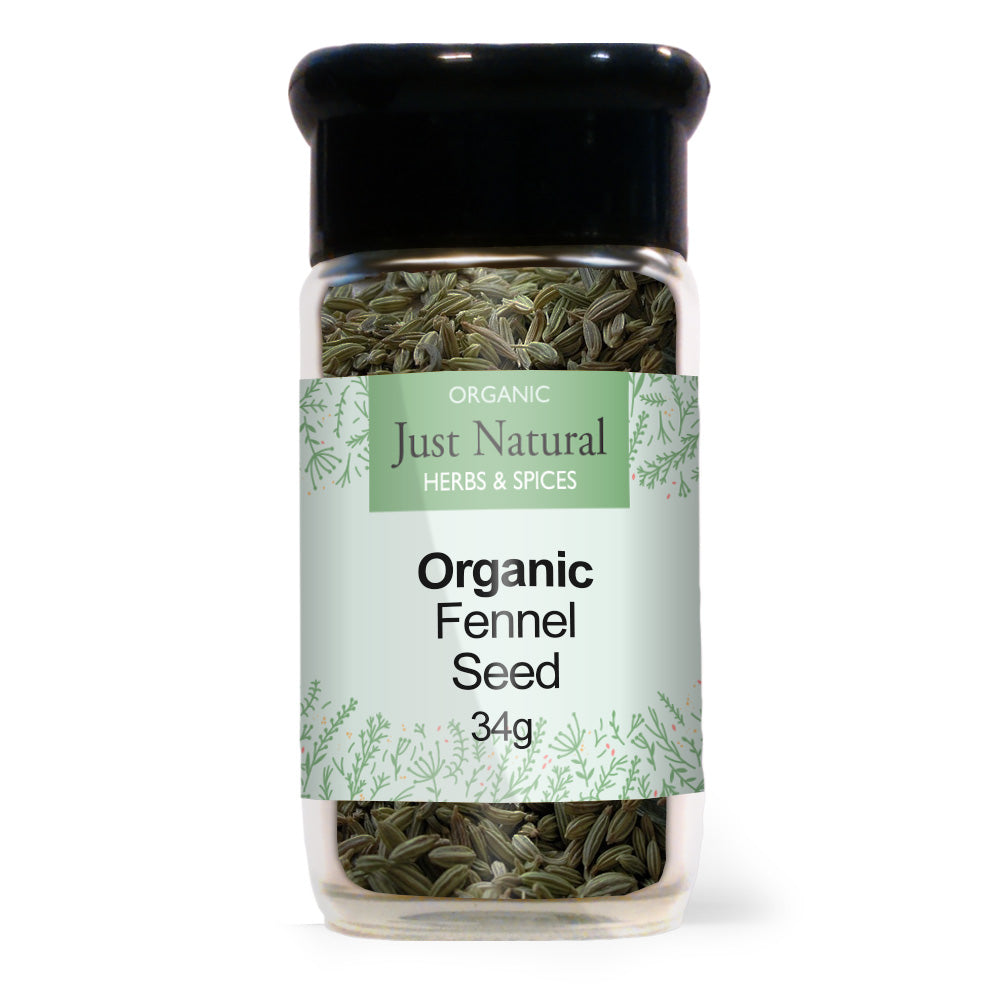 Organic Fennel Seed (Glass Jar) 45g, Just Natural Herbs