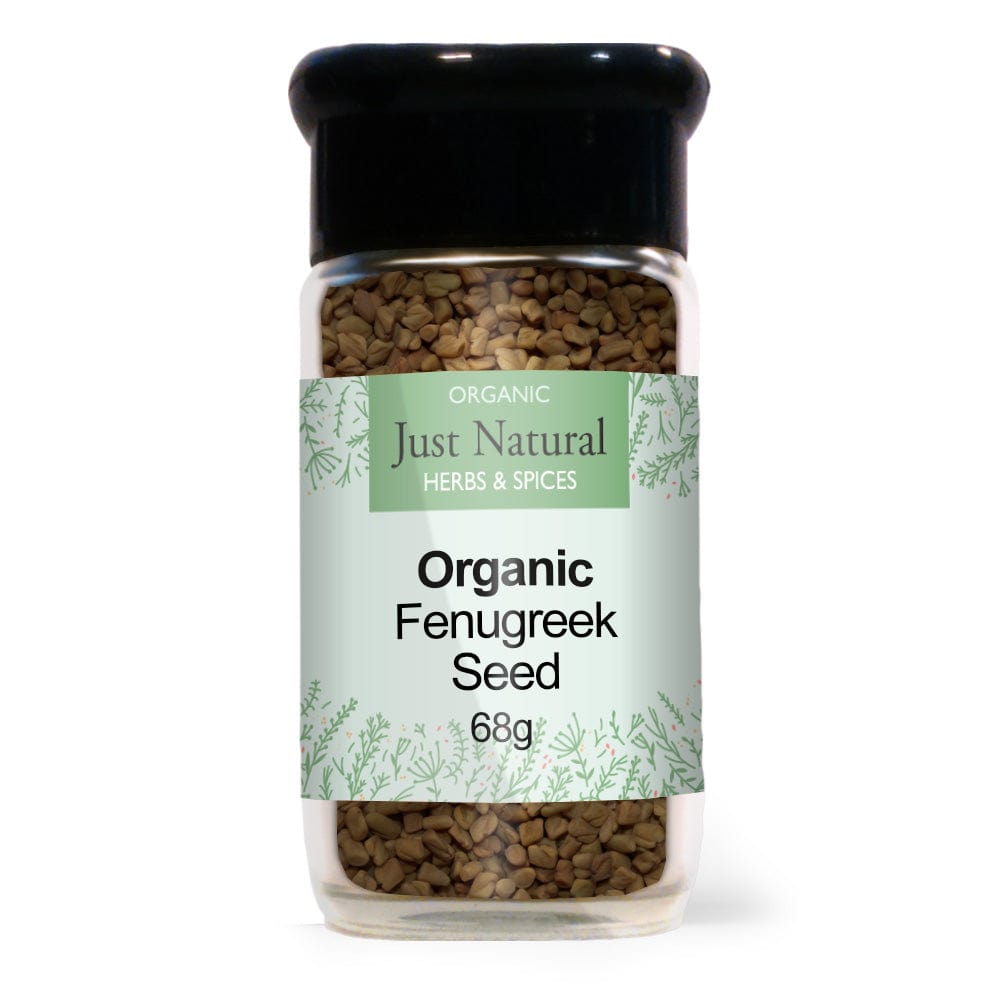 Organic Fenugreek Seed (Glass Jar) 75g, Just Natural Herbs