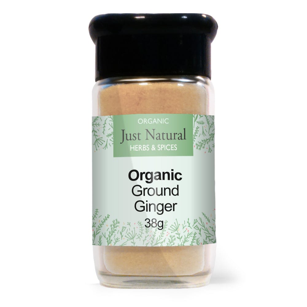 Organic Ground Ginger (Glass Jar) 40g, Just Natural Herbs