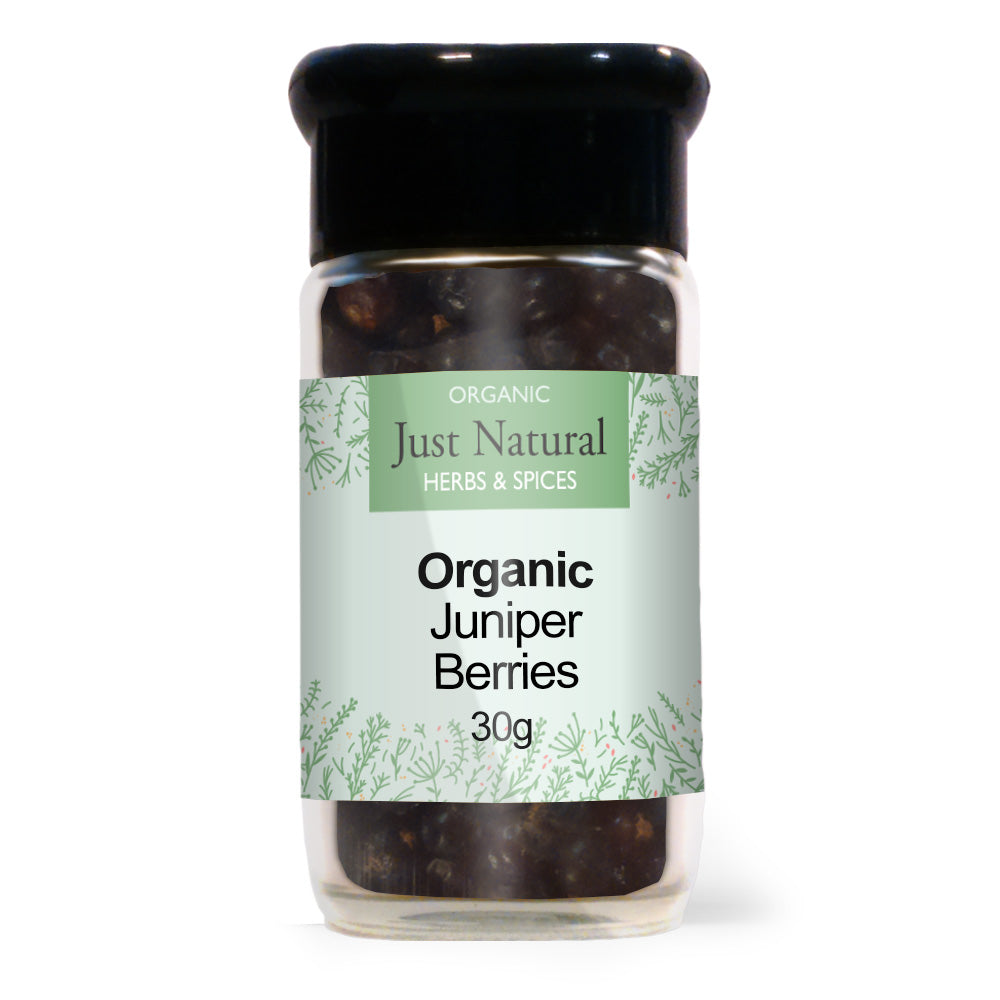 Organic Juniper Berries (Glass Jar) 40g, Just Natural Herbs