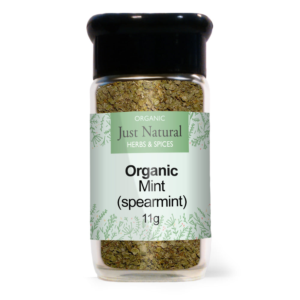 Organic Mint (Spearmint) (Glass Jar) 15g, Just Natural Herbs