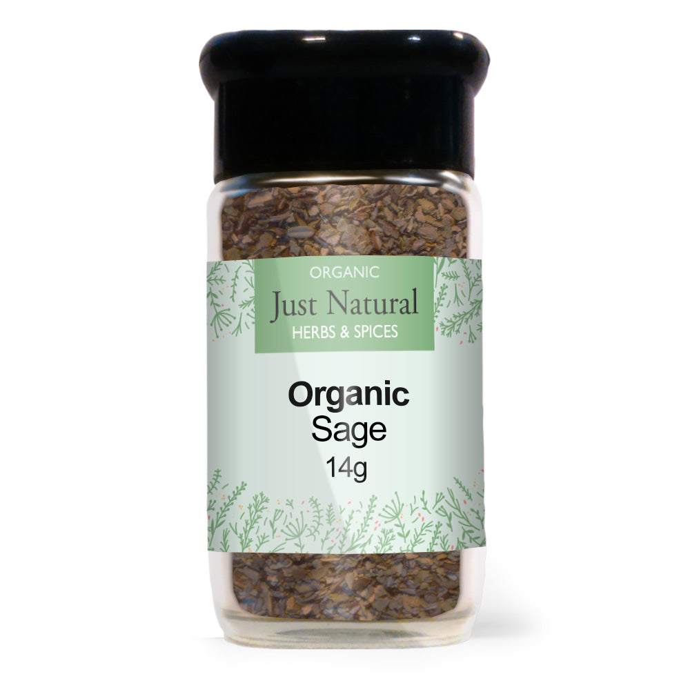 Organic Sage (Glass Jar) 14g, Just Natural Herbs