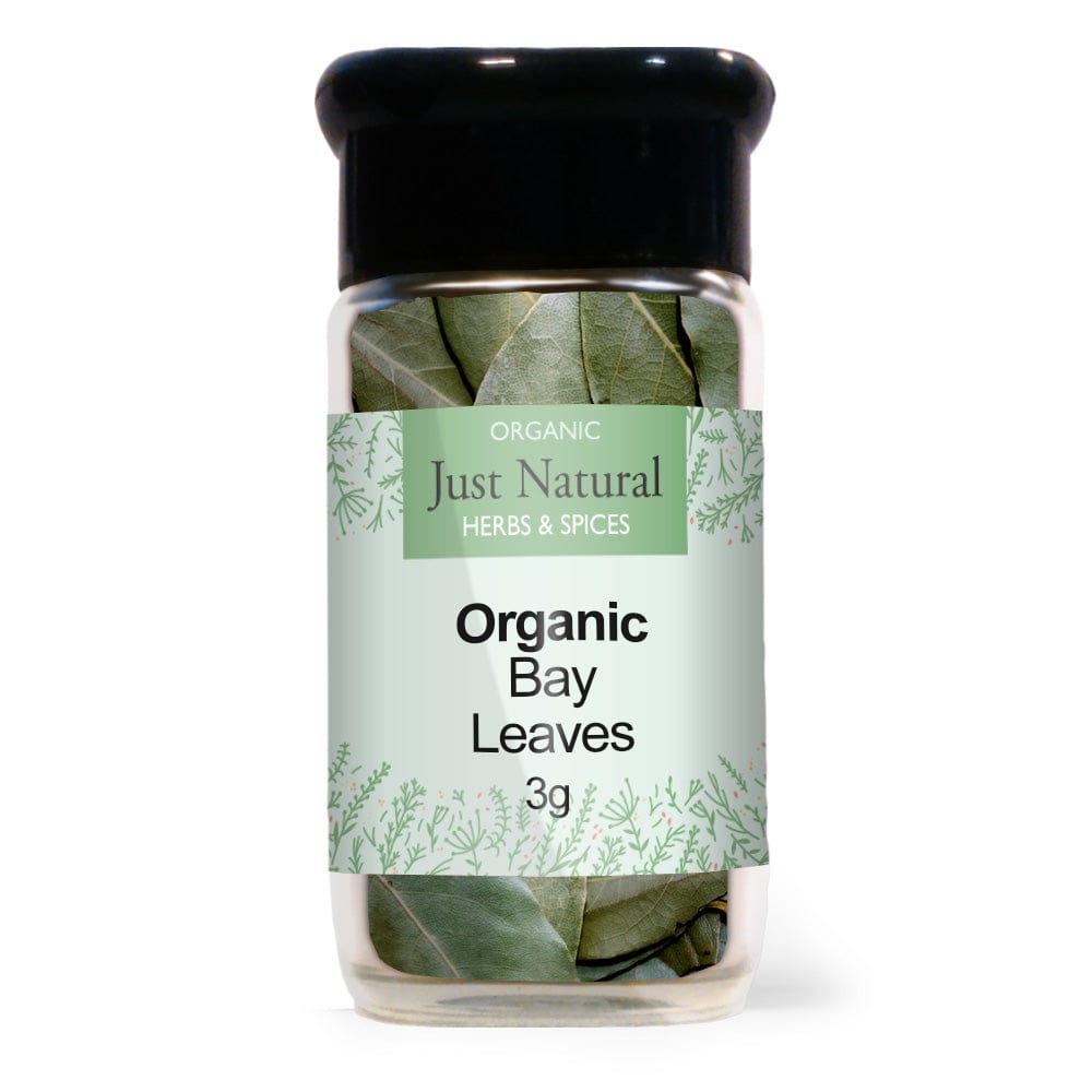 Organic Bay Leaves (Glass Jar) 3g, Just Natural Herbs