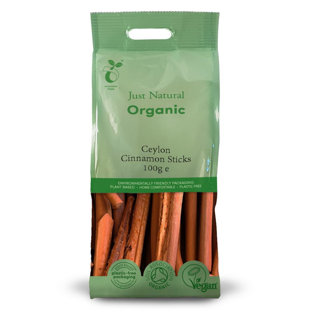 Organic Ceylon Cinnamon Sticks 100g, Just Natural Herbs